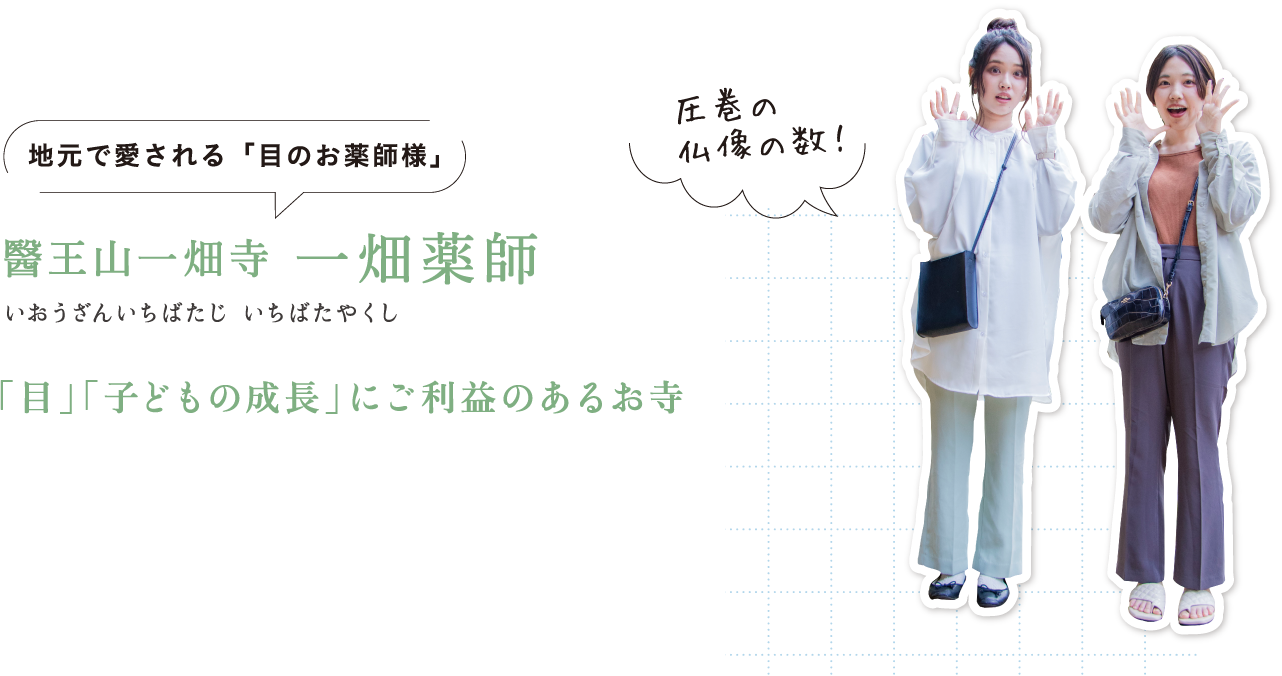 地元で愛される「目のお薬師様」醫王山一畑寺 一畑薬師（いおうざんいちばたじ いちばたやくし） 「目」「子どもの成長」にご利益のあるお寺